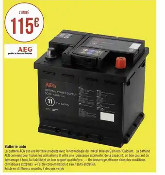 Géant Casino Batterie auto aeg offre