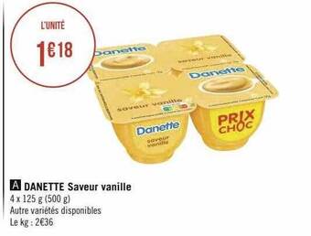 Géant Casino Danette saveur vanille offre