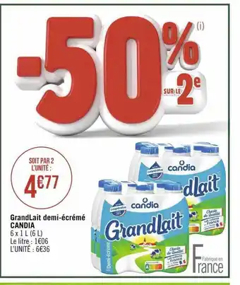 Grandlait demi-écrémé candia