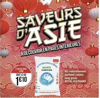 Géant Casino Riz naturellement parfumé jasmin long grain royal éléphant offre
