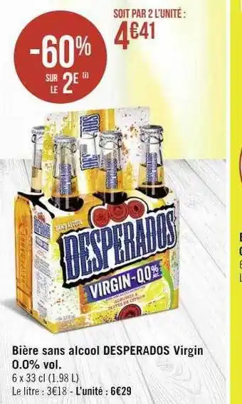 Géant Casino Bière sans alcool desperados virgin 0.0% vol. offre