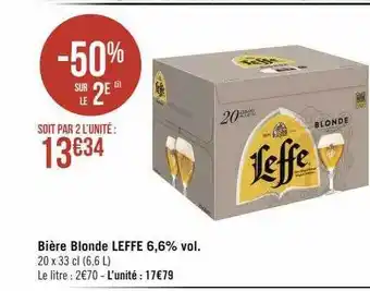 Géant Casino Bière blonde leffe 6,6% vol. offre