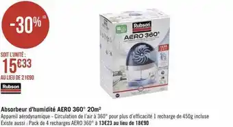 Géant Casino Absorbeur d'humidité aéro 30° 20m² rubson offre