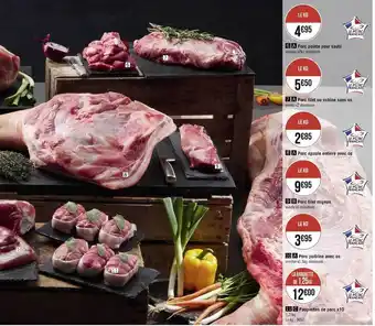 Géant Casino Porc pointe pour sauté, porc épaule entière avec os, porc filet mignon, porc poitrine avec os, paupiettes de porc x10 offre