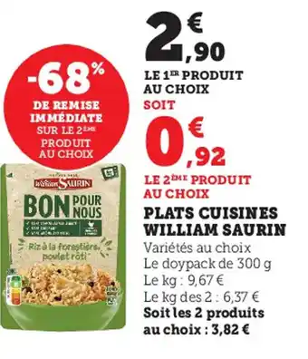Hyper U Plats Cuisines William Saurin offre