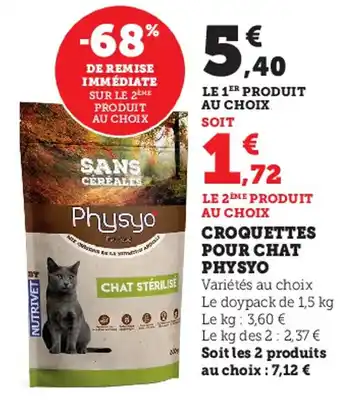 Hyper U Croquettes Pour Chat Physyo offre