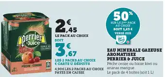 Hyper U Eau Minerale Gazeuse Aromatisee Perrier & Juice offre