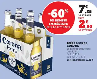 Hyper U Biere Blonce Corona offre
