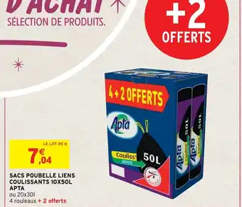 Sacs Poubelle Liens Coulissants 10x50L Apta