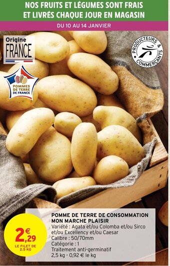 Intermarché Pomme de Terre de Consommation Mon Marche Plaisir offre