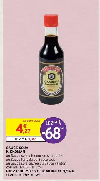 Intermarché Sauce Soja Kikkoman offre