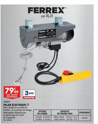 ALDI Palan électrique ferrex offre