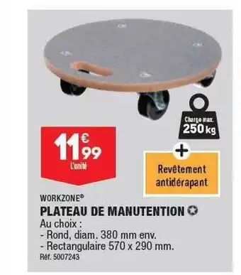ALDI Plateau de manutention workzone offre