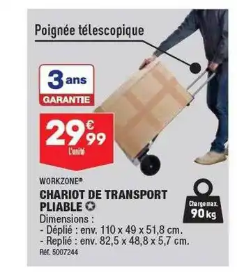 ALDI Chariot de transport pliable workzone offre