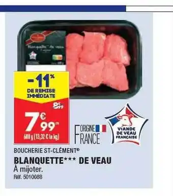 ALDI Blanquette*** de veau boucherie st-clément offre