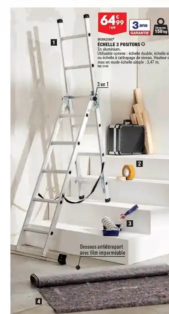ALDI Échelle 3 positions workzone offre
