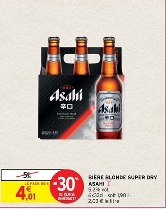 Intermarché Bière Blonde Super Dry Asahi offre