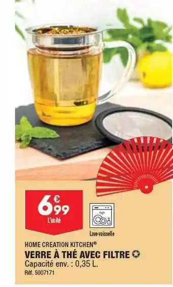 ALDI Verre à thé avec filtre home creation kitchen offre