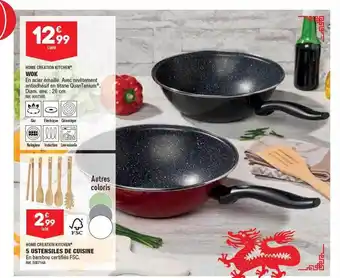 ALDI Wok home creation kitchen, 5 ustensiles de cuisine home creation kitchen offre