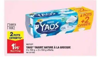 ALDI Yaos yaourt nature à la grecque nestlé offre