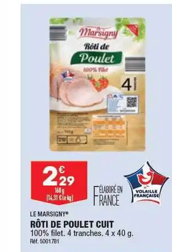 ALDI Rôti de poulet cuit le marsigny offre