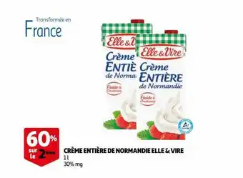 Auchan Crème entière de normandie elle & vire offre