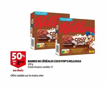 Auchan Barres de céréales coco pop's kelloggs offre