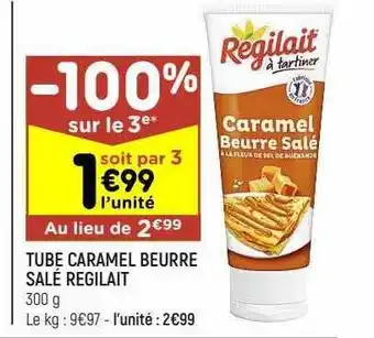 Leader Price Tube caramel beurre salé regilait offre