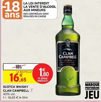 Intermarché Scotch Whisky Clan Campbell offre