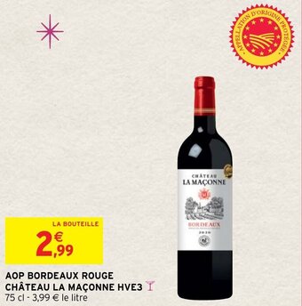 Intermarché AOP Bordeaux Rouge Château La Maçonne HVE3 offre