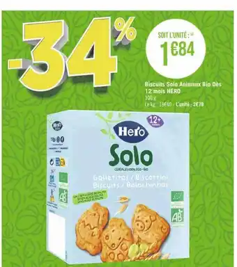 Géant Casino Biscuits solo animaux bio dès 12 mois hero offre
