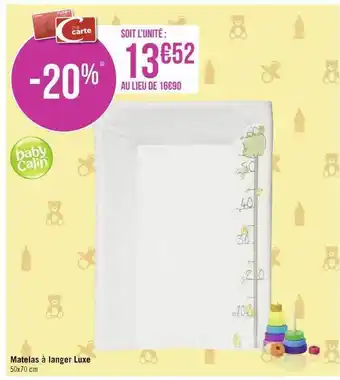 Géant Casino Matelas à langer luxe baby calin offre