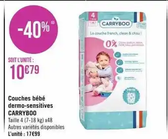 Couches bébé dermo-sensitives carryboo