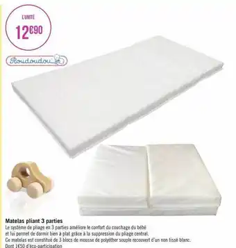 Géant Casino Matelas pliant 3 parties roudoudou offre