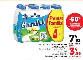 Super U Lait uht demi-écrémé grandlait offre