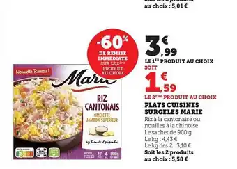 Super U Plats cuisinés surgelés marie offre