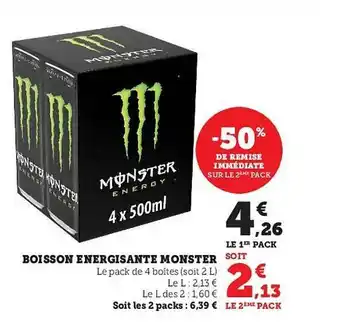 Super U Boisson énergisante monster offre