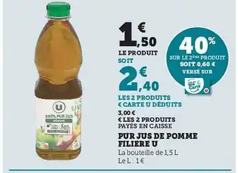 Super U Pur jus de pomme filière u offre