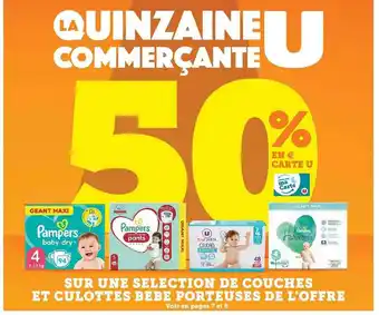 Super U Couches et culottes bébé porteuses de l'offre offre