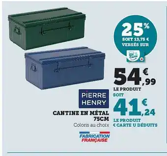 Cantine en métal 75 cm