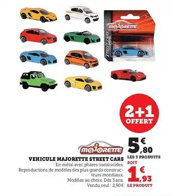 Super U Véhicule majorette street cars offre