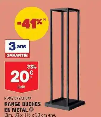 ALDI Range bûches en métal home creation offre