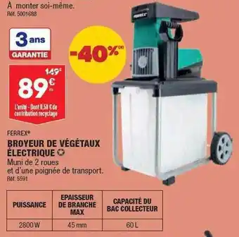 ALDI Broyeur de végétaux électrique ferrex offre
