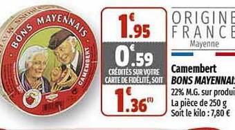 Coccimarket Camembert bons mayennais offre