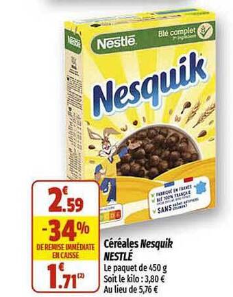 Céréales nesquik nestlé