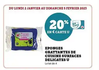Hyper U Éponges grattantes de cuisine surfaces délicates u offre