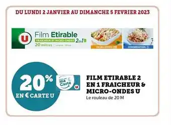 Hyper U Film étirable 2 en 1 fraîcheur & micro-ondes u offre