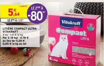 Intermarché Litière Compact Ultra Vitakraft offre