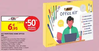 Intermarché Kit Papeterie Home Office Bic offre