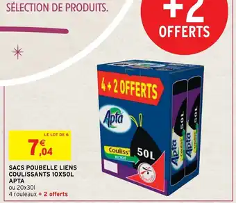 Sacs Poubelle Liens Coulissants 10x50L Apta